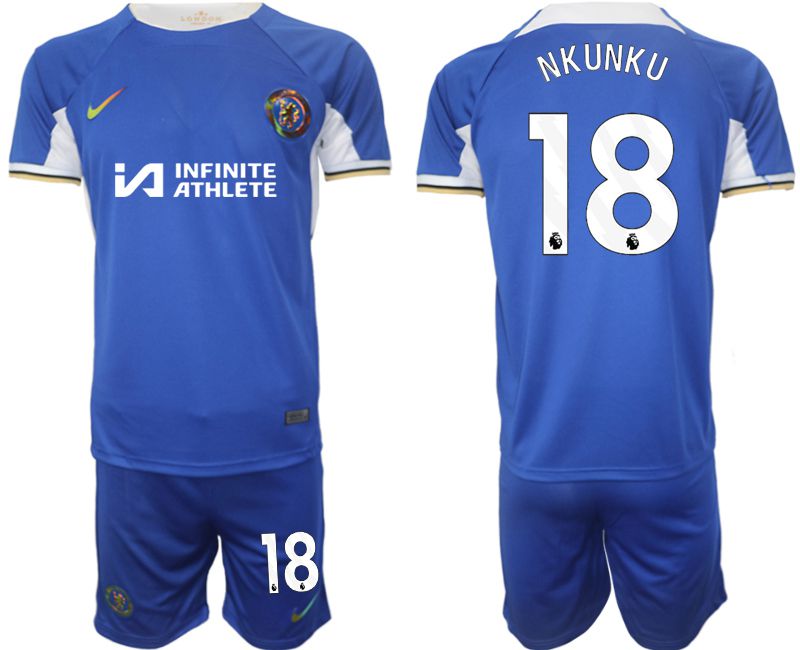 Men 2023-2024 Club Chelsea FC home blue #18 Soccer Jersey->chelsea jersey->Soccer Club Jersey